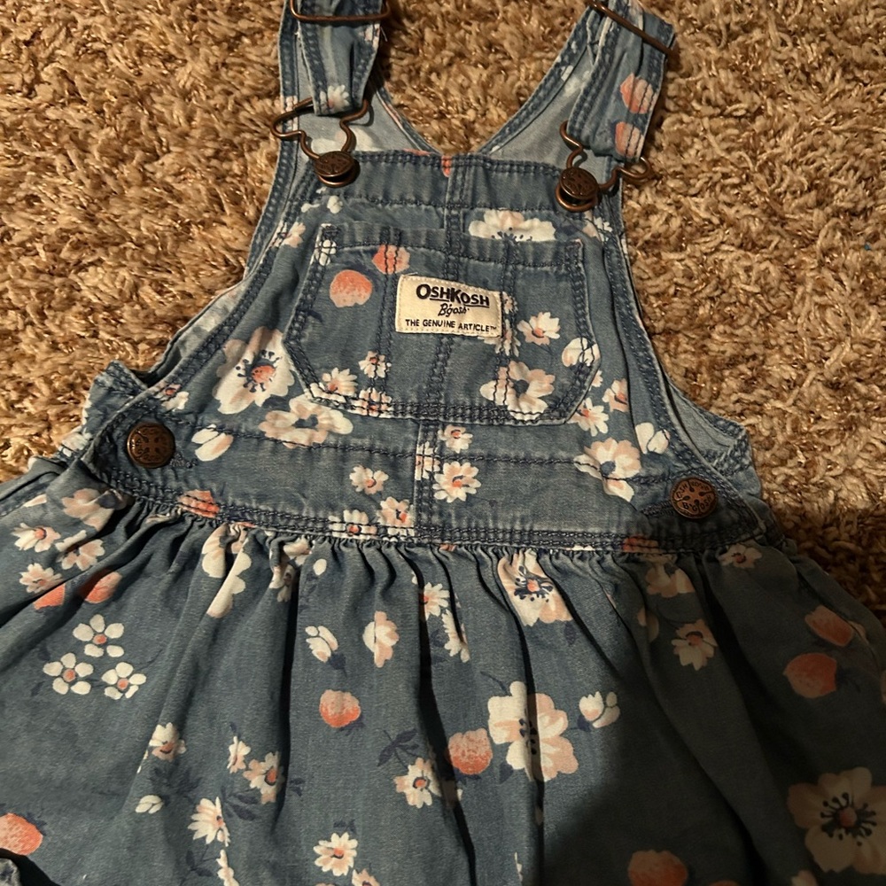 OshKosh B'gosh Blue Floral Kids Overalls